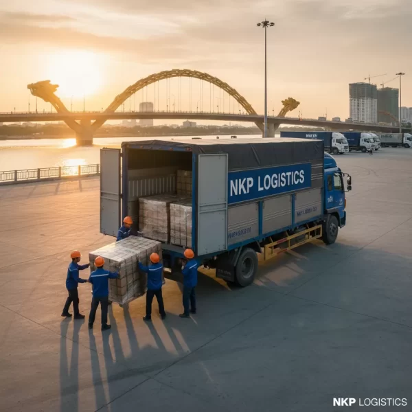 4.  Giao hàng tại Đà Nẵng với nền Cầu Rồng