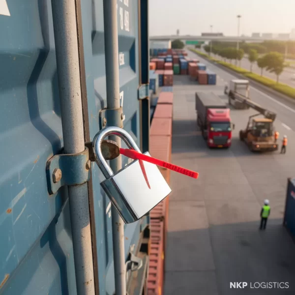 2.  Ổ khóa an toàn trên thùng xe container