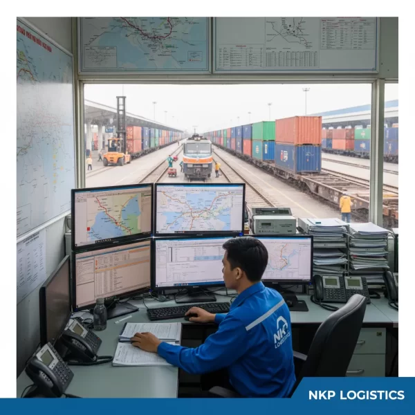 4. Nhân viên điều độ làm việc tại ga tàu hàng.