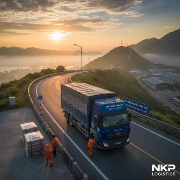 4. Xe tải trên đèo Hải Vân lúc bình minh