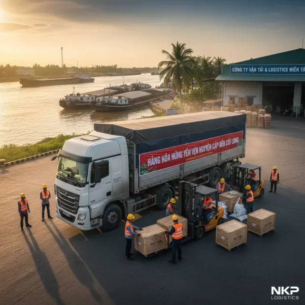 4. Hàng hóa Hưng Yên vẹn nguyên cập bến Cửu Long