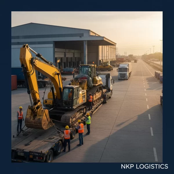 Dựa trên tiêu đề "Vận Chuyển Máy Công Trình | An Toàn – Chuyên Nghiệp – Giá Tốt", đây là 5 từ khóa ảnh độc đáo, tập trung vào hành động và sự chuyên nghiệp: