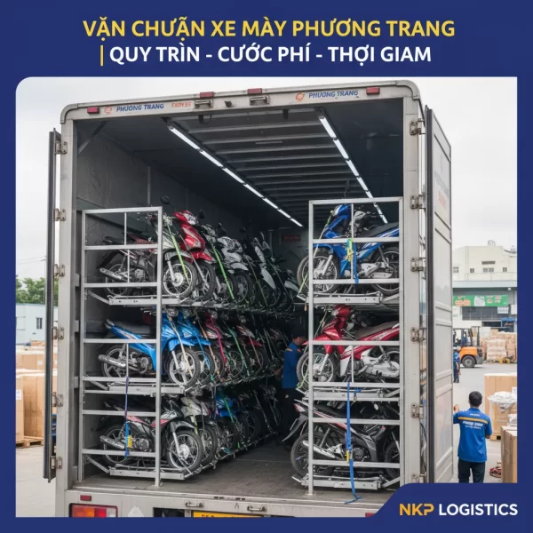 1. Xe máy trong hầm xe Phương Trang