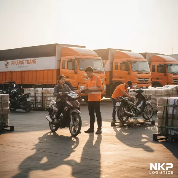 3. Nhân viên Phương Trang nhận xe máy