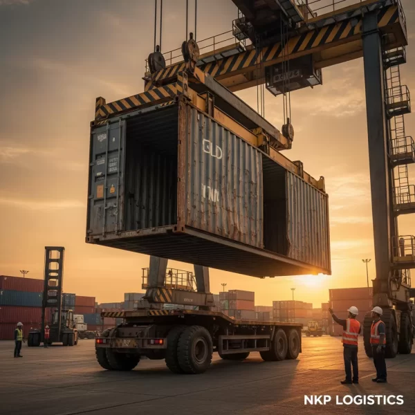 3.  Cẩu trục nâng xác xe container