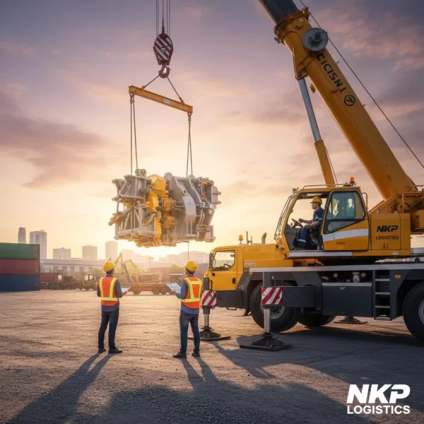 3. Đội ngũ kỹ thuật viên đang phối hợp điều khiển cẩu hàng chính xác.