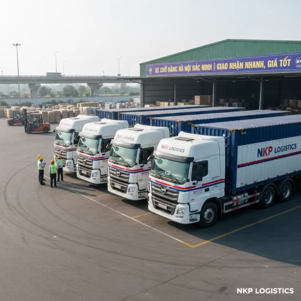 4. Dàn xe tải đồng bộ xếp hàng ngay ngắn, sẵn sàng xuất phát.