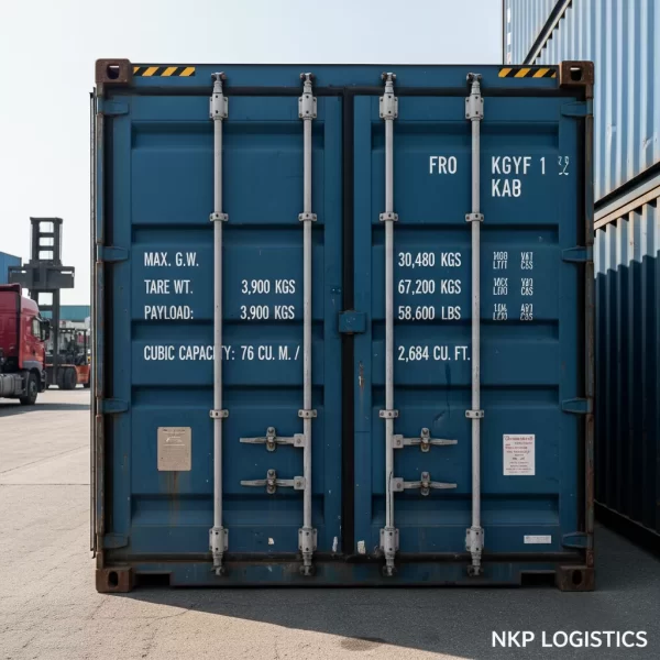 1. Thông số kỹ thuật trên cửa container 40 feet