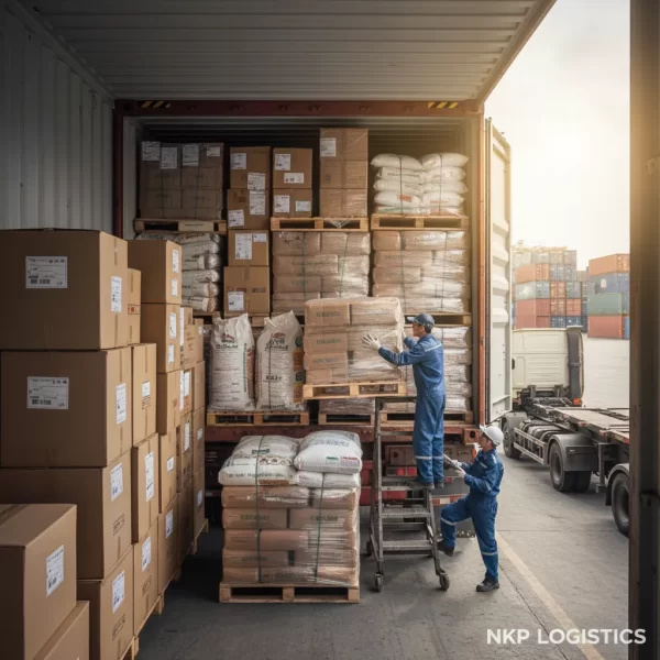 2. Bên trong container 40 feet đầy ắp hàng hóa