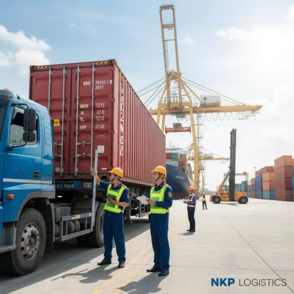 2. Thanh tra giao thông kiểm tra container