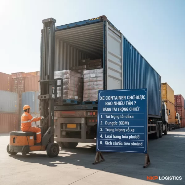 Dựa trên tiêu đề 'Xe container chở được bao nhiêu tấn? Bảng tải trọng chi tiết', dưới đây là 5 từ khóa ảnh độc đáo: