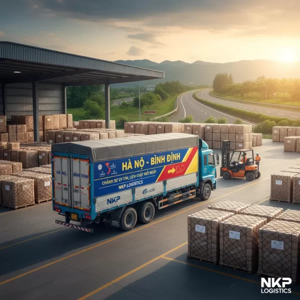 4. Xe tải dán decal "Hà Nội - Bình Định"