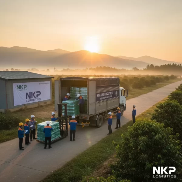 3. Bàn giao hàng hóa lúc bình minh ở Pleiku.