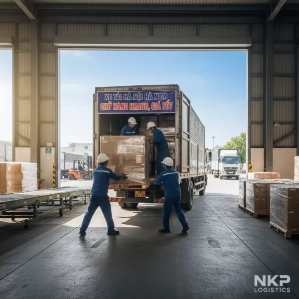 3.  Hàng hóa được bốc xếp thần tốc lên thùng xe