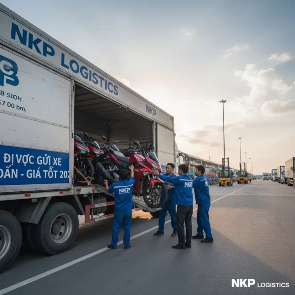 4. Hạ xe máy từ xe tải xuống